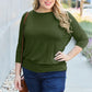 Breathable batwing sleeve top for women round neck full size