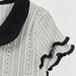 Lightweight eyelet frill t shirt women peter pan collar summer top