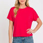 Casual women cropped t shirt round neck short sleeve outfit