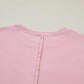 Casual women long sleeve tee bow textured patchwork outfit